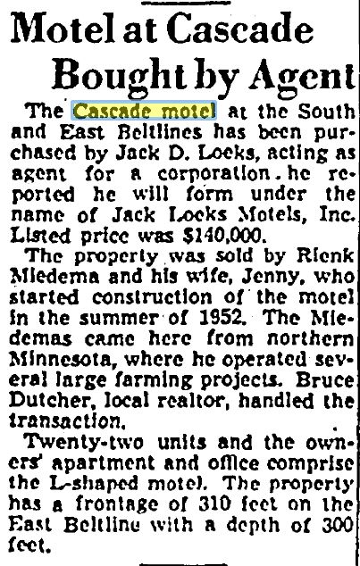 Cascade Motel (Cascade Motor Inn) - Dec 1954 Jack Loeks Buys (newer photo)